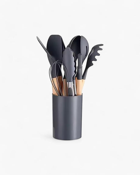 Carvallo – Miljövänligt Silikon Kökset med Bambu Handtag (12-delar) Carvallo