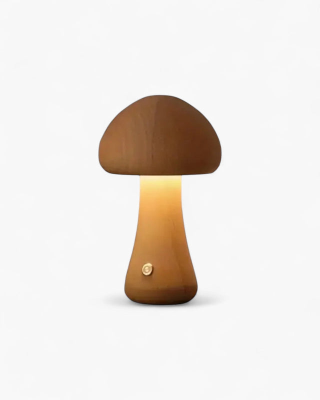 Carvallo Mushroom Glow – Träbordslampa med Organisk Form och Varm Atmosfär Carvallo