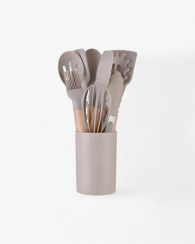 Carvallo – Miljövänligt Silikon Kökset med Bambu Handtag (12-delar) Carvallo