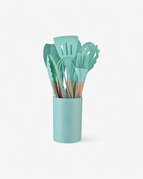 Carvallo – Miljövänligt Silikon Kökset med Bambu Handtag (12-delar) Carvallo