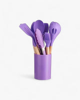 Carvallo – Miljövänligt Silikon Kökset med Bambu Handtag (12-delar) Carvallo