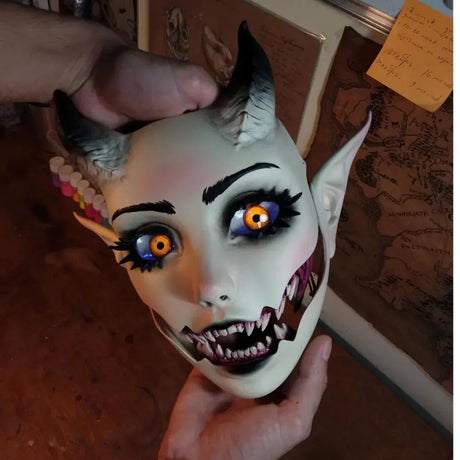 Gotisk Babydoll-ansiktsmask – Mörk cosplay- och rollspelskostymtillbehör MILA Sverige