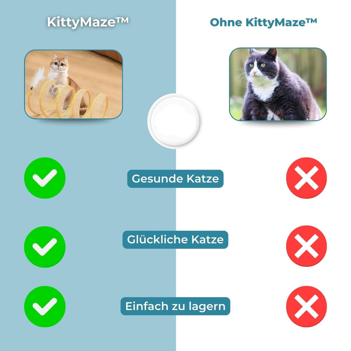 Carvallo - Fällbar kattunnel med integrerade leksaker Carvallo