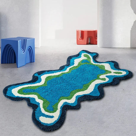 RetroWave – Psykedelisk tuftad matta med djärva 70-talsinspirerade mönster för livliga rum Carvallo