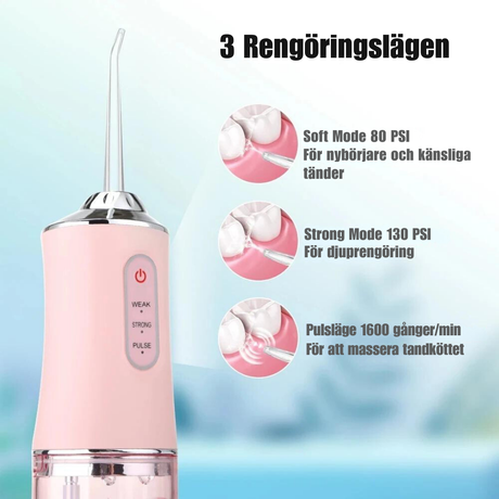 AquaFloss: vattenstråle för djupgående tandrengöring!-VaruZ-Rosa-Hemnix