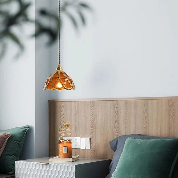 Klassisk Glasmålning Taklampa Carvallo