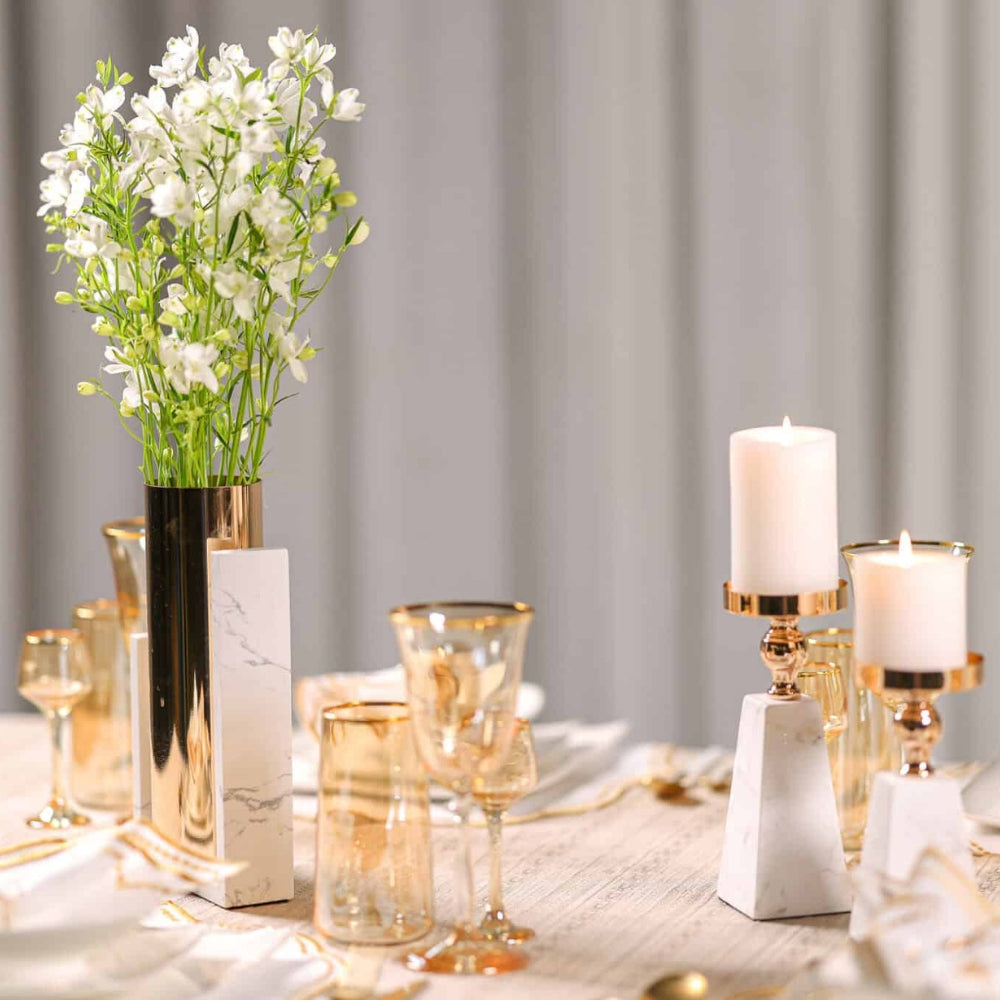 Pyramid Guld Marmor Ljushållare Carvallo