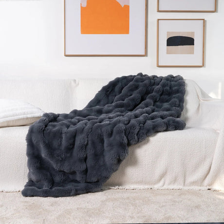 Faux Fur Kastpläd Mjuk Lyxdesign Carvallo