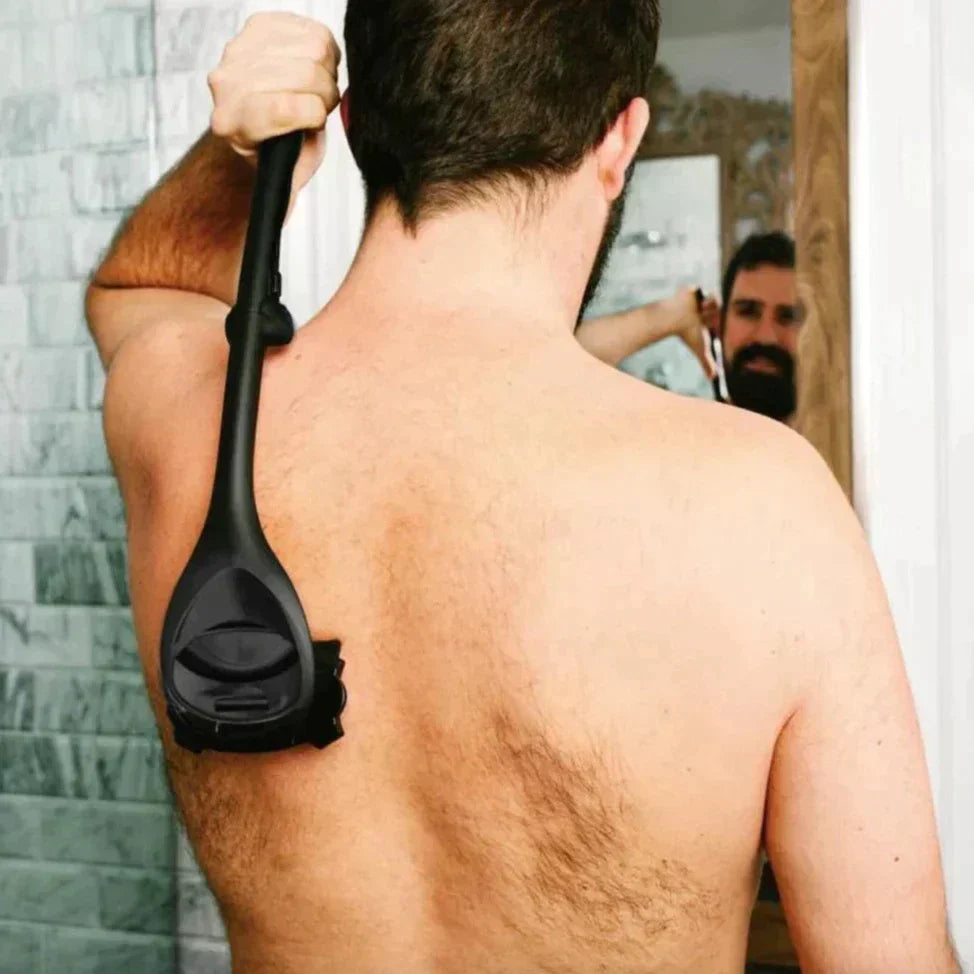 Rakhyvel för rygg hår – Långhandtag rakhyvel för enkel hårborttagning – Dubbelblad design Carvallo