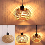 RattanShine Lampa - Handgjord Rattan Bamboo Chandeliers Takpendellampa Carvallo
