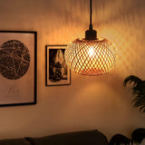 RattanShine Lampa - Handgjord Rattan Bamboo Chandeliers Takpendellampa Carvallo