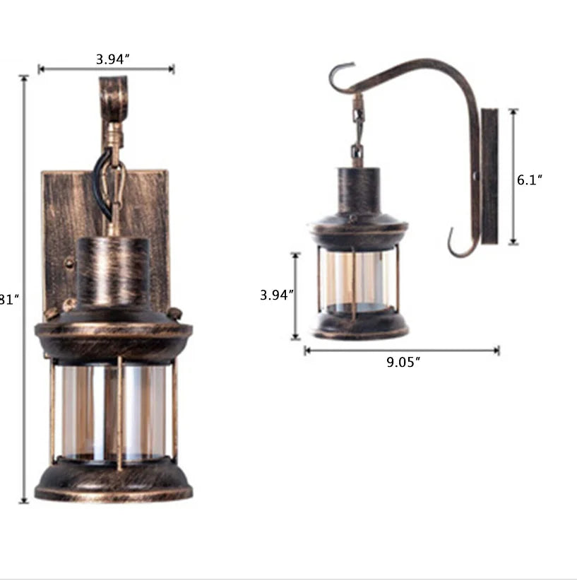 UrbanGlow - Industriell Vintage Vägglampa i Retro Stil för Loft, Café & Vardagsrum Carvallo