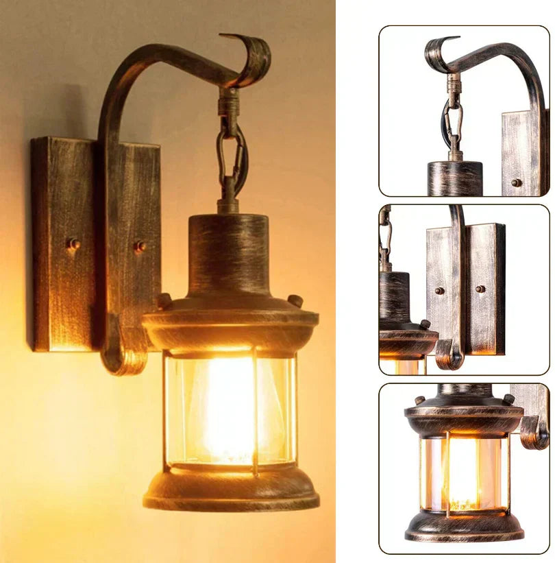 UrbanGlow - Industriell Vintage Vägglampa i Retro Stil för Loft, Café & Vardagsrum Carvallo