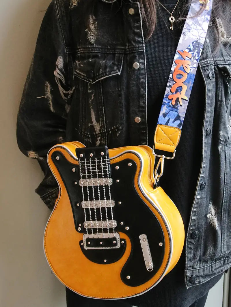 Rockstar - Vintage Retro Gitarr Crossbody Väska MILA Sverige