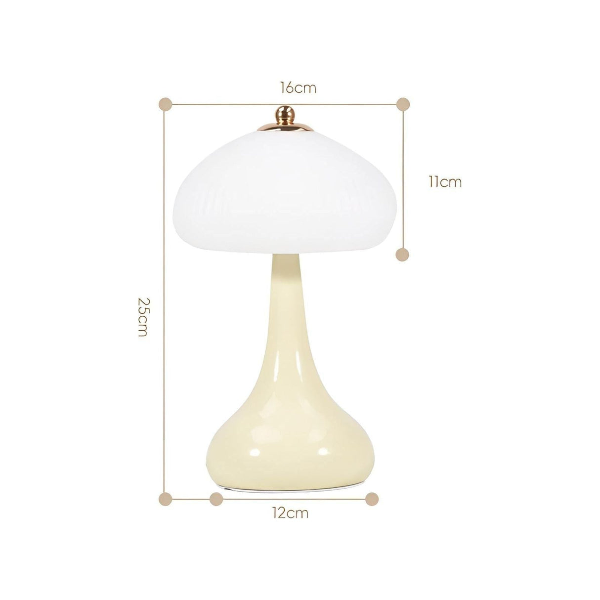 Roma Lampa - Lyxig Premium Gräddsvamp Bordslampa Carvallo