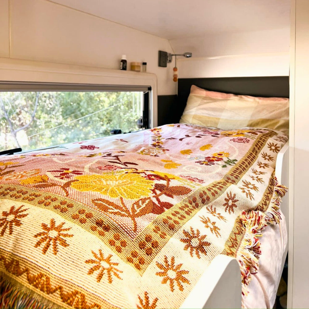 Rosefield Blommig Strand Picknick Resefilt Carvallo