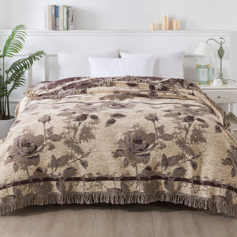 Rosewood Grace Kastanje Colored Cotton Blanket Carvallo