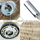 RattanGlow - Svängbar Vägglampa av Handvävd Rattan Carvallo