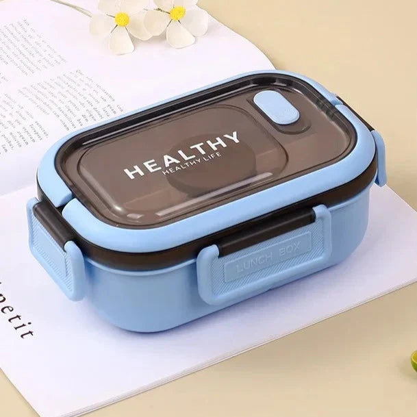 Royallure 1200ML Dubbellager Bento Lunch Box med Fack, Gaffel & Sked, Mikrosäker för Picknick & Kontor Carvallo