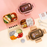 Royallure 1200ML Dubbellager Bento Lunch Box med Fack, Gaffel & Sked, Mikrosäker för Picknick & Kontor Carvallo