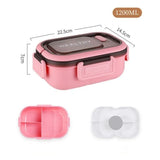 Royallure 1200ML Dubbellager Bento Lunch Box med Fack, Gaffel & Sked, Mikrosäker för Picknick & Kontor Carvallo