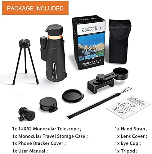 Royallure 12× Monokulärt Teleskop med Smartphonehållare & Stativ för Utomhusvisning Carvallo