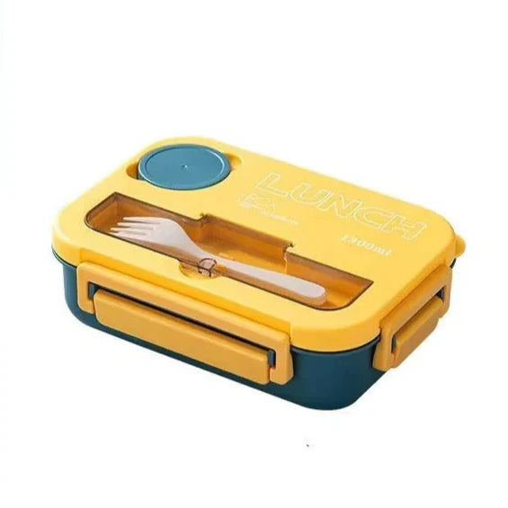 Royallure 1300ML Bärbar Bento Matlåda med Fack, Gaffel & Sked, Mikrosäker för Barn, Studenter & Kontor Carvallo