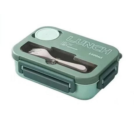 Royallure 1300ML Bärbar Bento Matlåda med Fack, Gaffel & Sked, Mikrosäker för Barn, Studenter & Kontor Carvallo