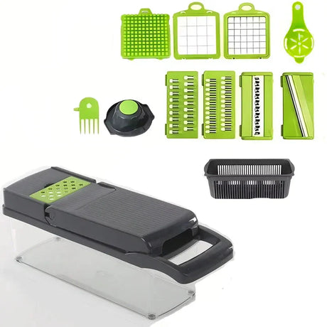 Royallure 14-i-1 Grönsakshackare Skivare Rivjärn Set för Kök Matlagning Carvallo