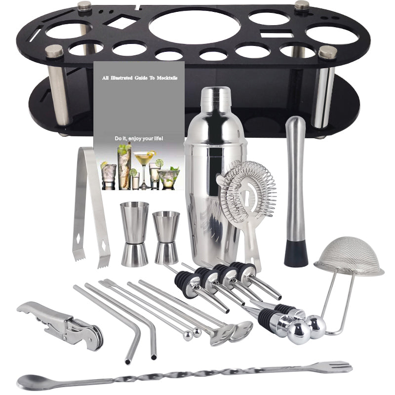 Royallure 22-delars rostfritt stål Boston cocktailshaker-set — Komplett barverktygssats Carvallo