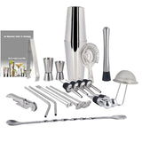 Royallure 22-delars rostfritt stål Boston cocktailshaker-set — Komplett barverktygssats Carvallo