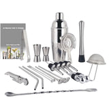 Royallure 22-delars rostfritt stål Boston cocktailshaker-set — Komplett barverktygssats Carvallo