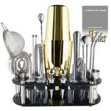 Royallure 22-delars rostfritt stål Boston cocktailshaker-set — Komplett barverktygssats Carvallo