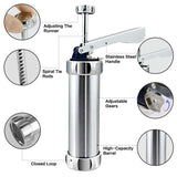 Royallure 25-delars kakpress-set – Aluminium, 20 skivor & 4 munstycken, lätt att använda Carvallo