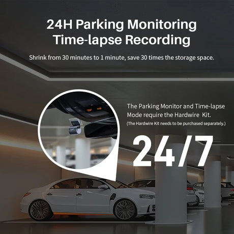 Royallure Mini Dash Cam med WiFi, röststyrning och 24H parkeringsvideoinspelare Carvallo