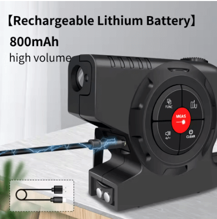 Royallure 3-i-1 Digital Laser Mätare – Måttband, Laser & Krysslinje, Bakgrundsbelyst LCD Carvallo