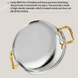 Royallure 30 cm Rostfritt Stål Stekpanna med Lock Honungskomb Wok för Alla Spisar Carvallo