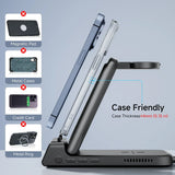 Royallure 3-i-1 Trådlös Laddstation – Snabbladdare för Telefon, Klocka & Hörlurar Carvallo