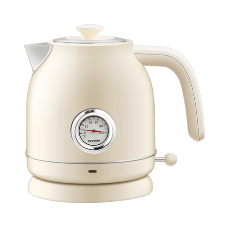 Royallure 58 oz Retro Rostfritt Stål Elektrisk Kettle – 1500 W Snabbkokning, Temperaturdisplay, Automatisk Avstängning Carvallo