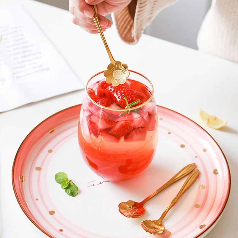 Royallure 8-delars Blomstersked Set – Rostfritt Stål Kaffe Skedar Carvallo