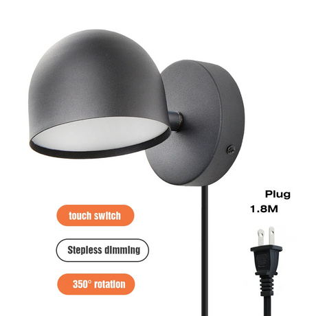 Royallure LED Inomhus Vägglampa 350° Rotera med Touch Dimming switch 9W Carvallo