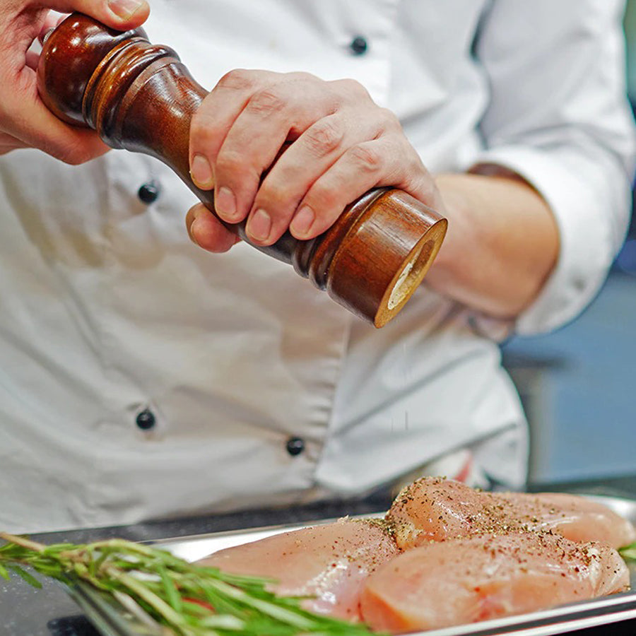 Royallure Rostfritt Ståls Salt- och Pepparkvarn med Justerbar Kvarn — Lätt Att Fylla På & Hållbar Carvallo