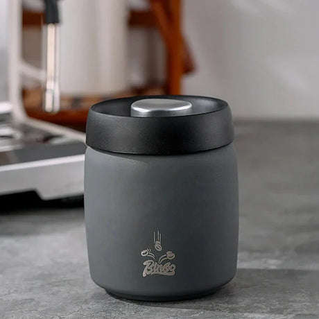 Royallure Kaffeebehållare i rostfritt stål med manuell vakuumlock för färska bönor Carvallo