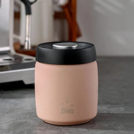 Royallure Kaffeebehållare i rostfritt stål med manuell vakuumlock för färska bönor Carvallo