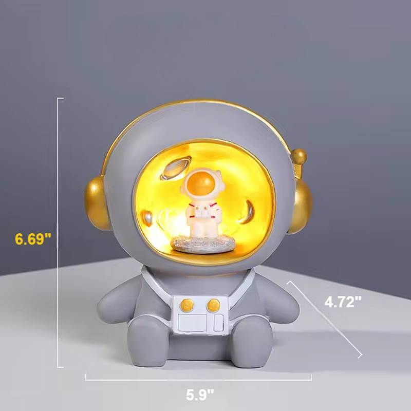 Royallure Astronaut Spargris Nattlampa för Barn – Mjuk USB/Batterilampa & Pengasparare Carvallo
