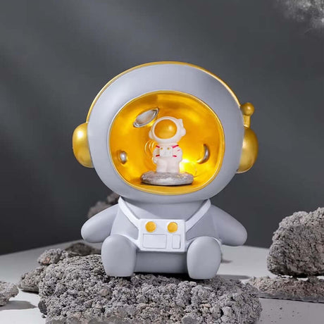 Royallure Astronaut Spargris Nattlampa för Barn – Mjuk USB/Batterilampa & Pengasparare Carvallo