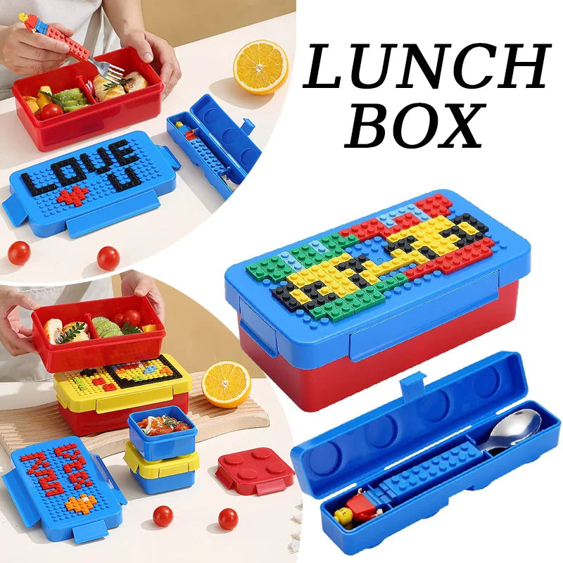 Royallure Byggblock Bento Matlåda, Färgglad Förseglad Matförvaringsbehållare för Barn, Sallad & Kontorsmåltider Carvallo