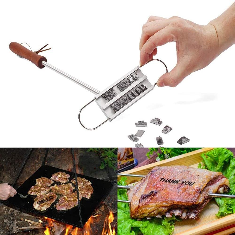 Royallure Anpassad BBQ Branding Iron med 55 Utbytbara Bokstäver för Grillning Carvallo