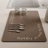 Royallure Absorbent Dish Drying Mat – Floral Polyester Bänkskydd, Anti-Slip & Snabbtorkande Carvallo