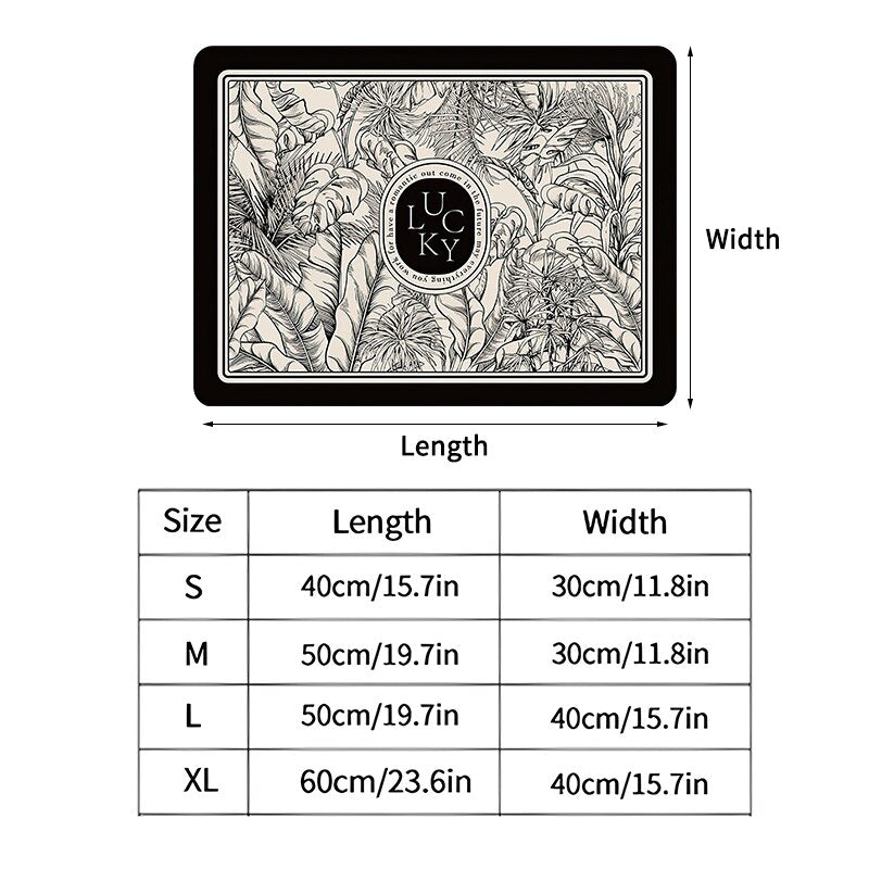 Royallure Absorbent Dish Drying Mat – Floral Polyester Bänkskydd, Anti-Slip & Snabbtorkande Carvallo